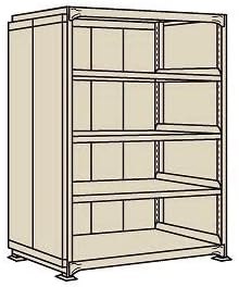 サカエ 中量棚PBW型パネル付（500kg／段・単体・5段